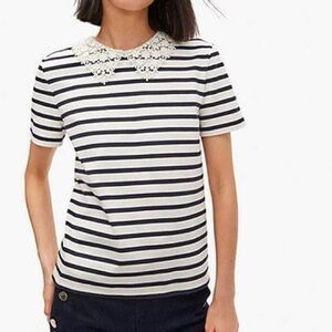 Kate Spade Lace Collar Stripped Tee